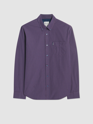Chemises Ben Sherman Signature Gingham Long-Sleeve Violette | OCV-85575130